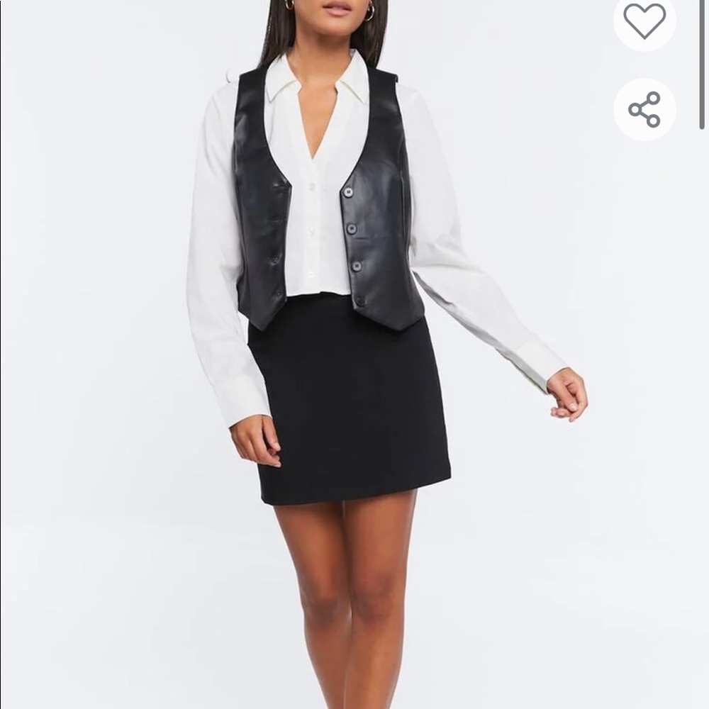 Forever 21 Faux Leather Black Vest